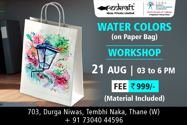Penkraft Water Colors Art on Paper Bag Workshop!